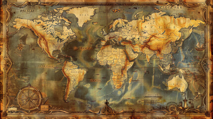 Wall Mural - a image of a world map