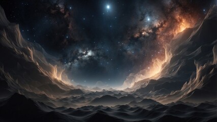 Wall Mural - Beautiful wallpaper unearthly skyline of space