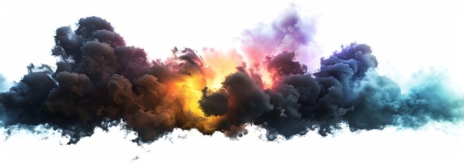 Wall Mural - Fantasy colorful cloud isolated on white wallpaper background