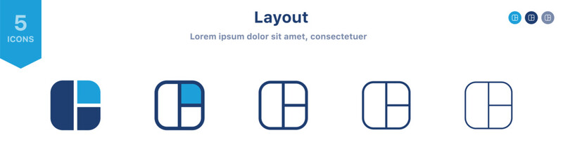 Fototapete - layout grid icon set. photo grid icon ; photos frame collage icon ; grid menu icon sign button
