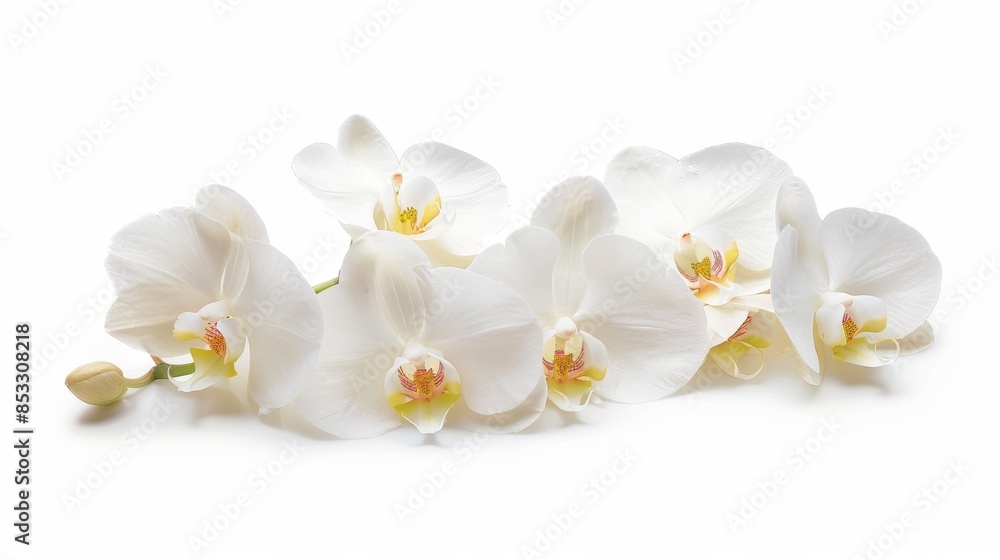 Flowers orchid branch floral isolated on white wallpaper background