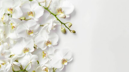 Wall Mural - Flowers orchid branch floral isolated on white wallpaper background