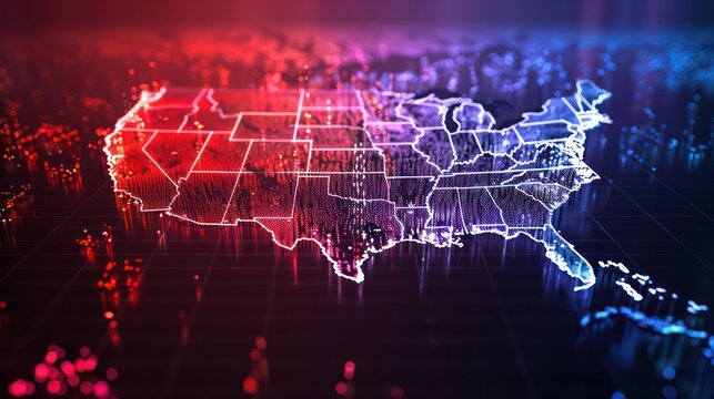 A news website using a 3D graph to display the distribution of electoral college votes across the country