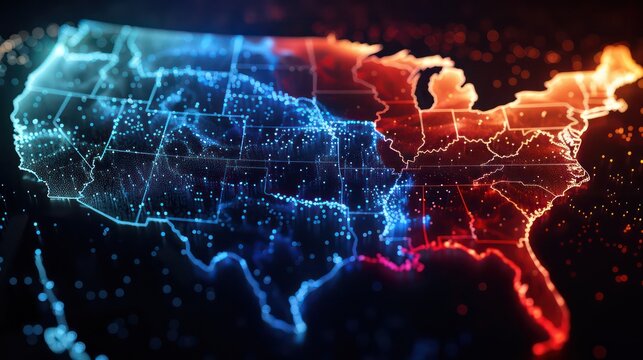 A news website using a 3D graph to display the distribution of electoral college votes across the country