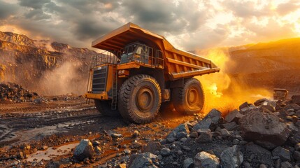 Massive Dump Truck in a Mining Operation