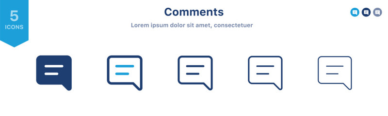 Leinwandbilder - Comment icon set. comment speech bubble icon symbol ; social media comment vector icon ; Chat Message Bubbles icons