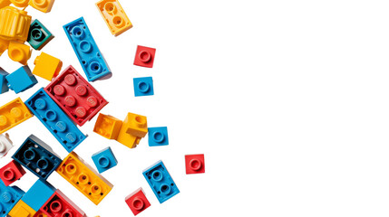 Lego bricks on white background