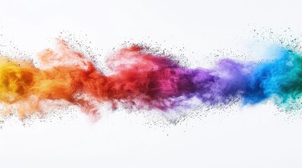 Wall Mural - Colorful powder explosion with a rainbow spectrum on a white background