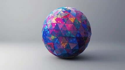 Wall Mural - Geometric Globe% Stylised globe with mosaic geometric texture on a grey background