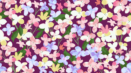 Wall Mural - Watercolor Floral gentle bright tiny flowers pattern. Could be used For Dress, wallpapers, print, gift wrap and scrapbooking.