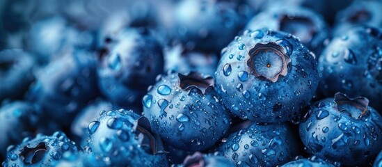 'background fresh blueberries abundance agriculture antioxidant berry bilberry blue blueberry closeup crop culinary delicious dessert diet eating food AI generated