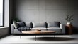 © Gia - Clean Aesthetic Modern Lofty  style living room with decorations. Sofa, concrete wall.