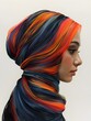 © Bos Amico - Vibrant Geometric Headscarf Inspired by the Paris 2024 Olympics