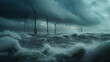 © Kafka - Turbines and solar panels defying stormy ocean conditions