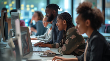 University Students Using PCs from Different Backgrounds
