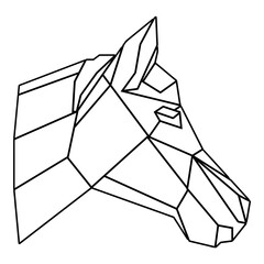 Sticker - Geometric Animals  Horse Head Outline