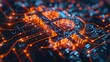 © nitiroj - Stylized dollar sign made of interconnected circuit board paths, illustrating digital currency and blockchain technology