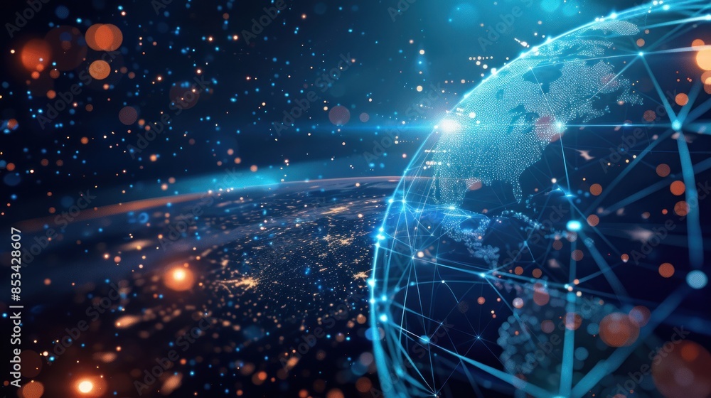Global network connection. Big data analytics and business concept ...