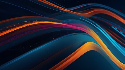 Wall Mural - Modern abstract high-speed movement. Colorful dynamic motion on blue background. Movement sport pattern for banner or poster design background concept Generative AI