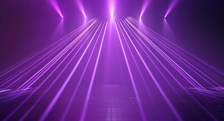 Wall Mural - abstract background with purple light and laser beams, stage lighting effects for a concert or show