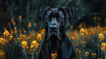 Mythical Great Dane in 8k, high-definition art. 