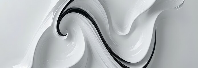 Wall Mural - Abstract White and Black Swirls.