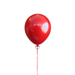 Red happy holiday air flying balloon isolated on transparent background PNG