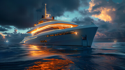 Wall Mural - Ultra-modern modernist superyacht