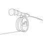 © Ali - modern fishing rod angler object one line art design vector