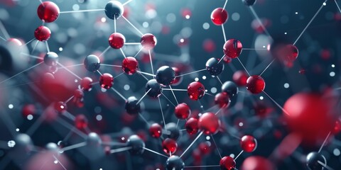 Aufkleber - Digital molecular structure concept, featuring a detailed visualization of atomic bonds and arrangements