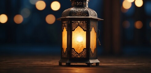 Islamic lantern background, Ramadan kareem and eid mubarak holiday concept.