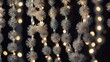 © DEER FLUFFY - Winter holiday background with white lights on a flocked garland.