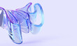 © marozhkastudio - Abstract 3d background with folded liquid glass transparent ribbon. Holographic gradient fluid wave shape with dispersion effect render. Iridescent dynamic curve translucent ruffles. 3D illustration