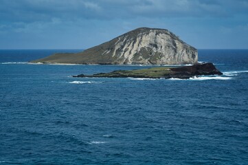 Wall Mural - Aeiral view of island off the coast of the east side of Oahu, Hawaii