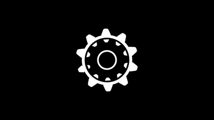 Gear machine loop animation in black background