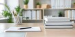 © Anastasiia - A Teacher's Desk Overflowing with Homework A Silent Commitment to Students' Success. Concept Education, Teaching, Homework, Student Success, Classroom