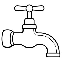 Wall Mural - faucet with water drop isolated