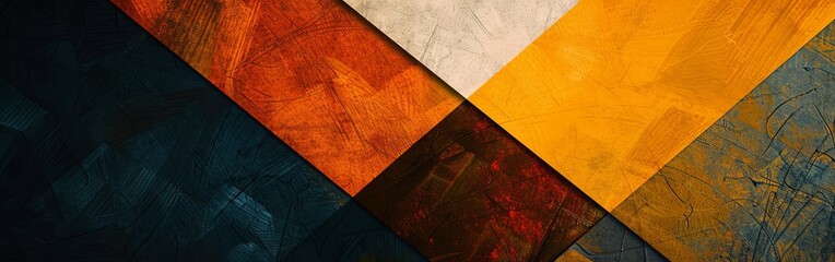 Wall Mural - Abstract Geometric Pattern in Orange, Yellow, and Blue