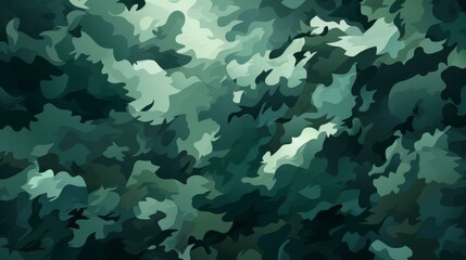 Sleek forest camouflage texture design with clean lines, dynamic colors, and high quality details in a modern flat illustration style.