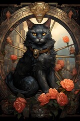 The cute cat image designed in tarot card style are cute and unique. which can attract attention and create value in a variety of products and applications as well Suitable for making tarot card set.