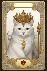 The cute cat image designed in tarot card style are cute and unique. which can attract attention and create value in a variety of products and applications as well Suitable for making tarot card set.