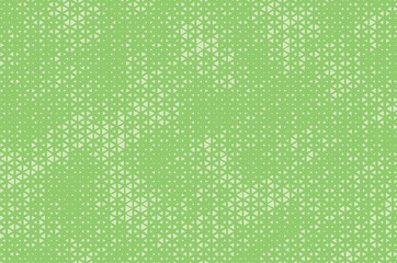 Fototapete - Triangular Halftone Texture Retro wave Vector Geometric Technology Abstract Background. Half Tone Triangles Retro Light Moss Green Pattern. Minimal 80s Style Dynamic Tech Structure Wallpaper