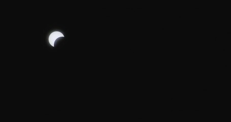 Wall Mural - sun partially covered by moon against dark sky during solar eclipse. wide shot
