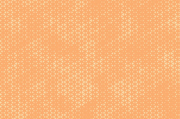 Fototapete - Triangular Halftone Texture Retro wave Vector Geometric Technology Abstract Background. Half Tone Triangles Retro Apricot Orange Pattern. Minimal 80s Style Dynamic Tech Structure Wallpaper