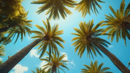 Wall Mural - Palm trees summer background