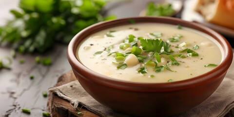 Wall Mural - Traditional Bolivian Dish Lacusa Soup. Concept Bolivian Food, Lacusa Soup, Traditional Recipes, Bolivian Cuisine