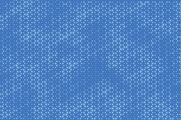 Fototapete - Triangular Halftone Texture Retro wave Vector Geometric Technology Abstract Background. Half Tone Triangles Blue Pattern. Minimal 80s Style Dynamic Tech Structure Wallpaper
