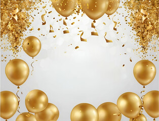 golden party balloons, invitation card,congratulation card