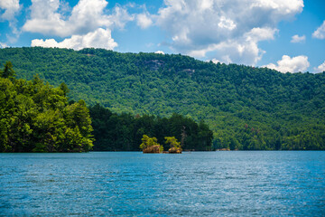 Wall Mural - An overlooking landscape view of Lake Jocassee, South Carolina