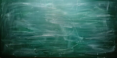 Wall Mural - Green Chalkboard with White Erasure Marks